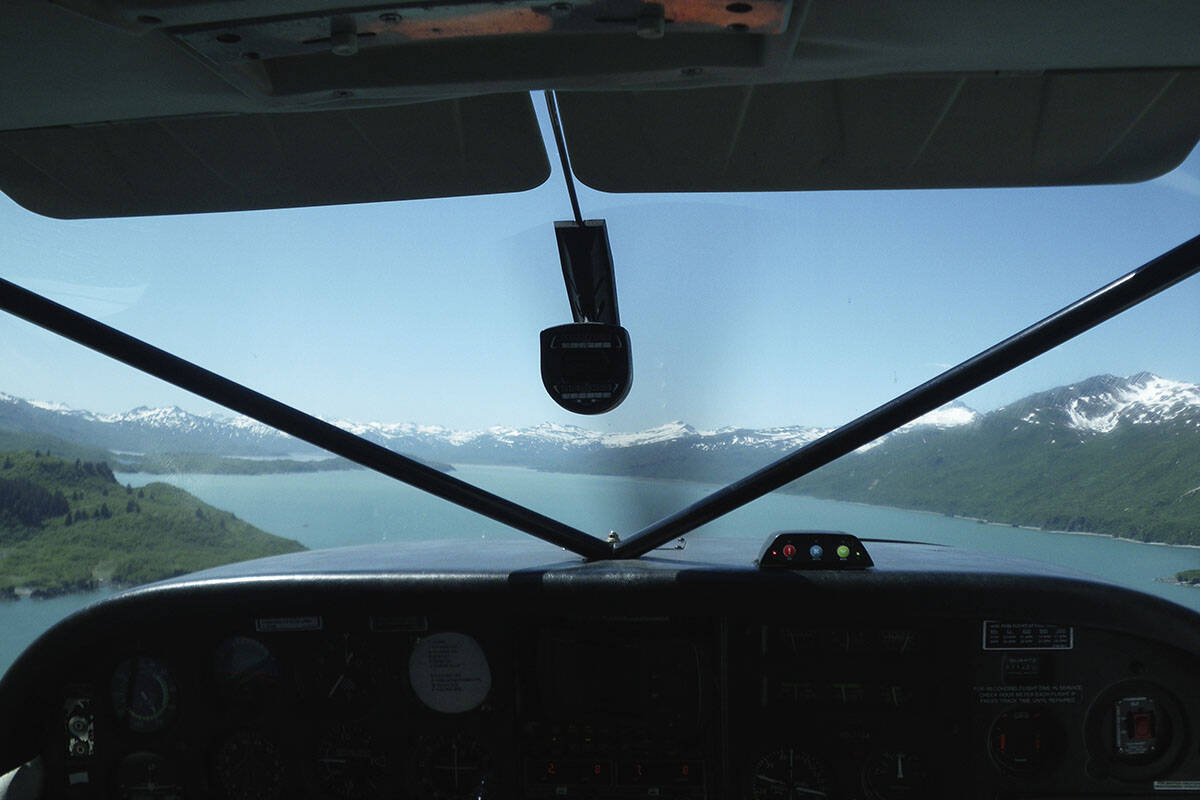 view from the cockpit of the green sea