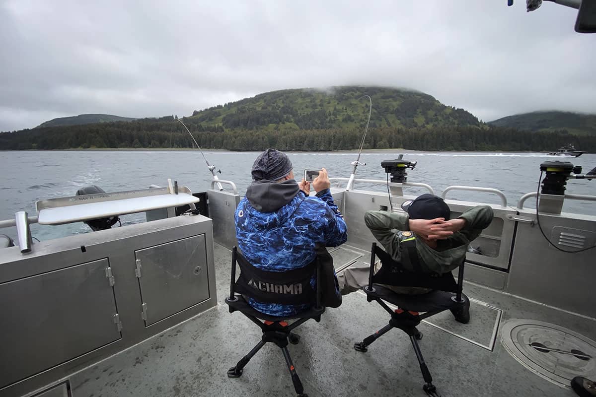 seated fishing