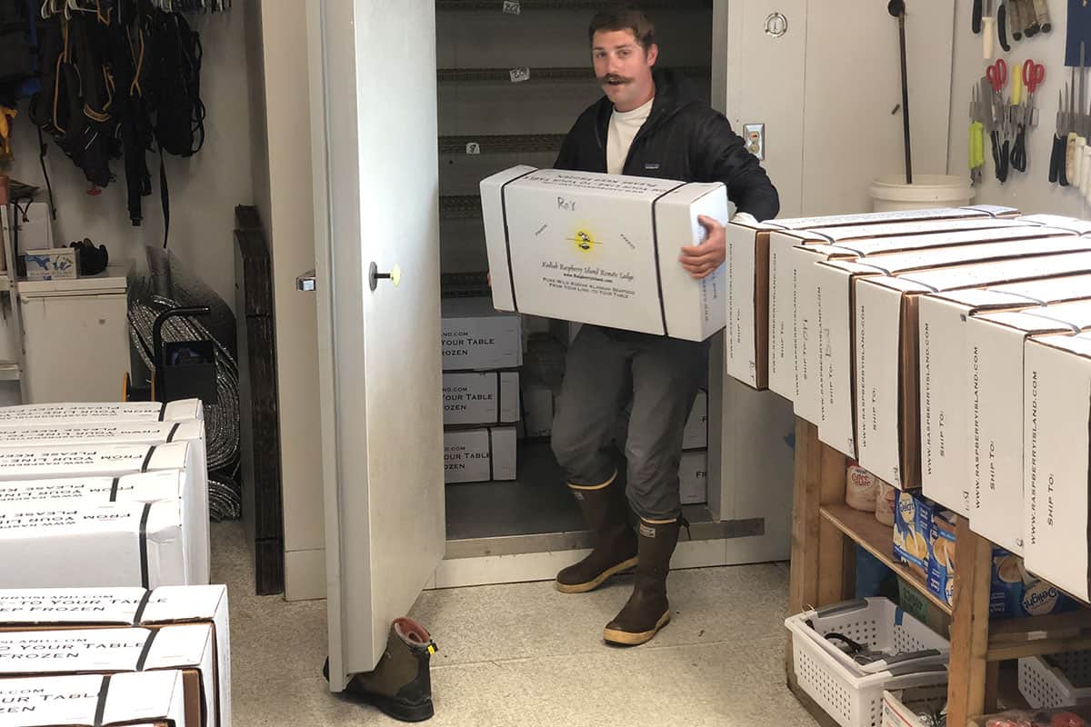 carrying in the boxes